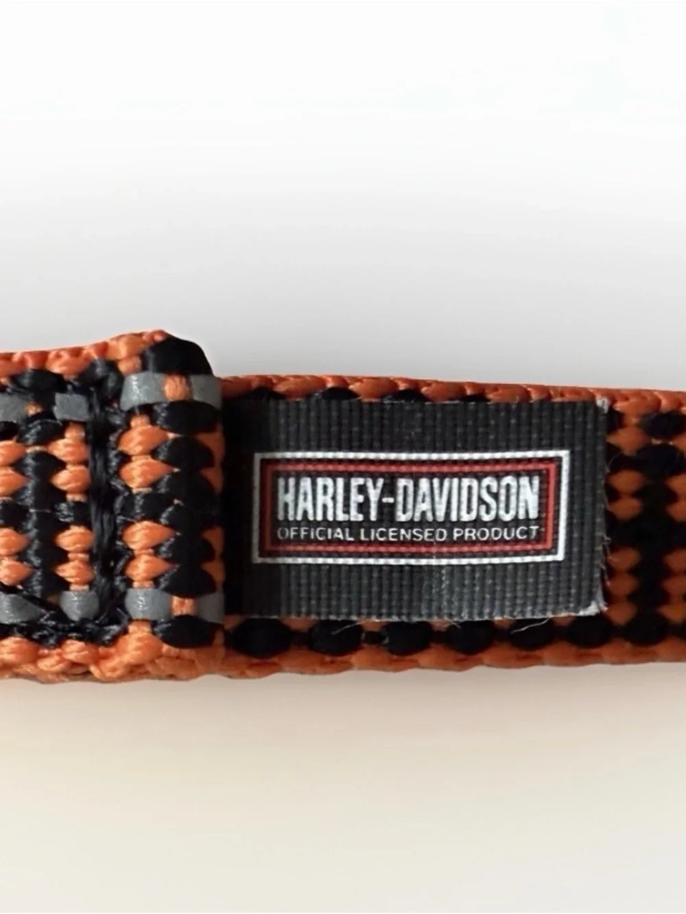 Harley-Davidson Reflective Dog Leash Orange Black & Grey Plush Handle 2pc Lot